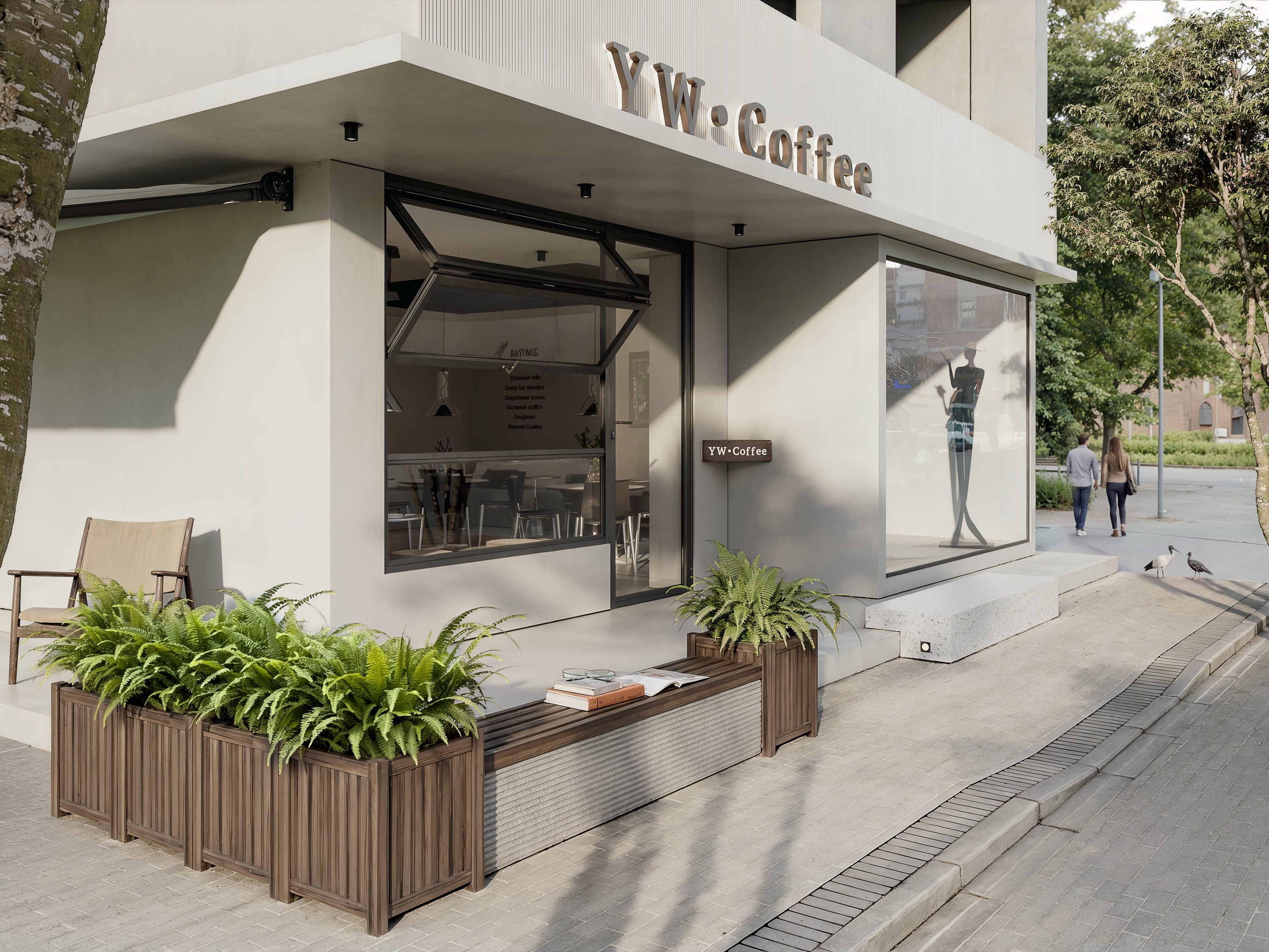 Corner exterior view of the neighbourhood café