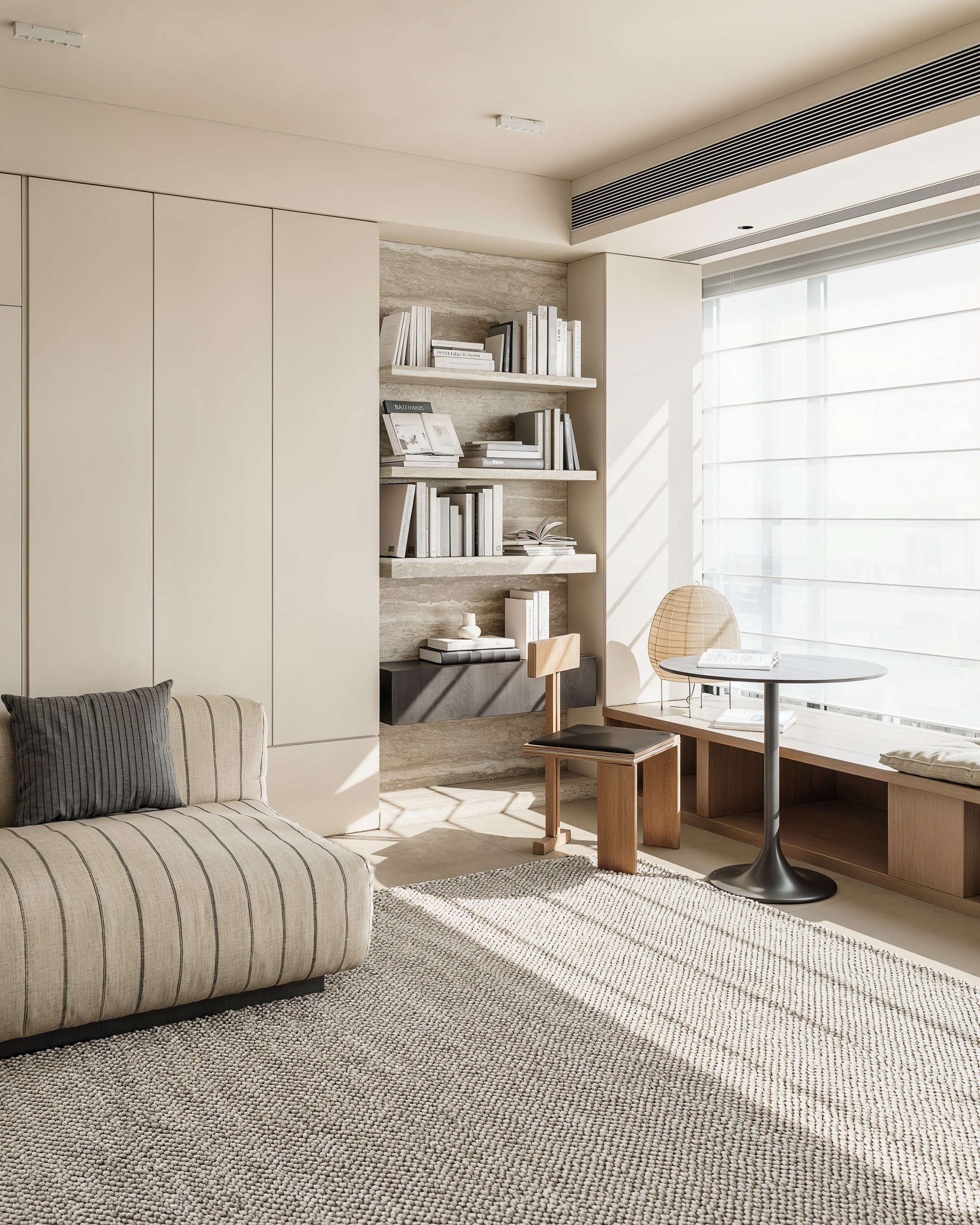Reading and lounge corner beside the window