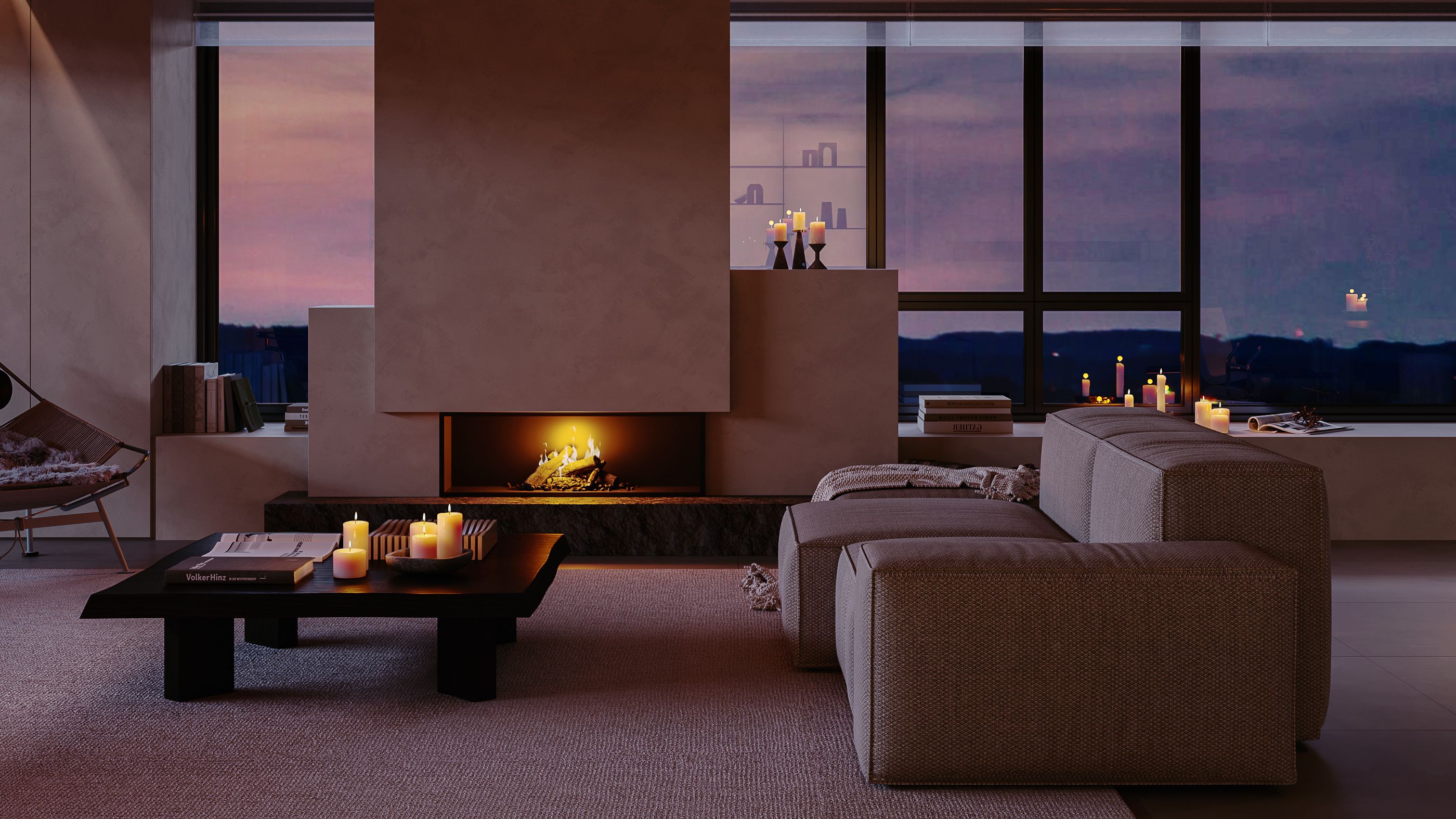 Living room at dusk